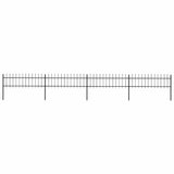 Garden Fence with Spear Top Steel 714.5x60 cm Black