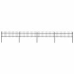Garden Fence with Spear Top Steel 671x60 cm Black