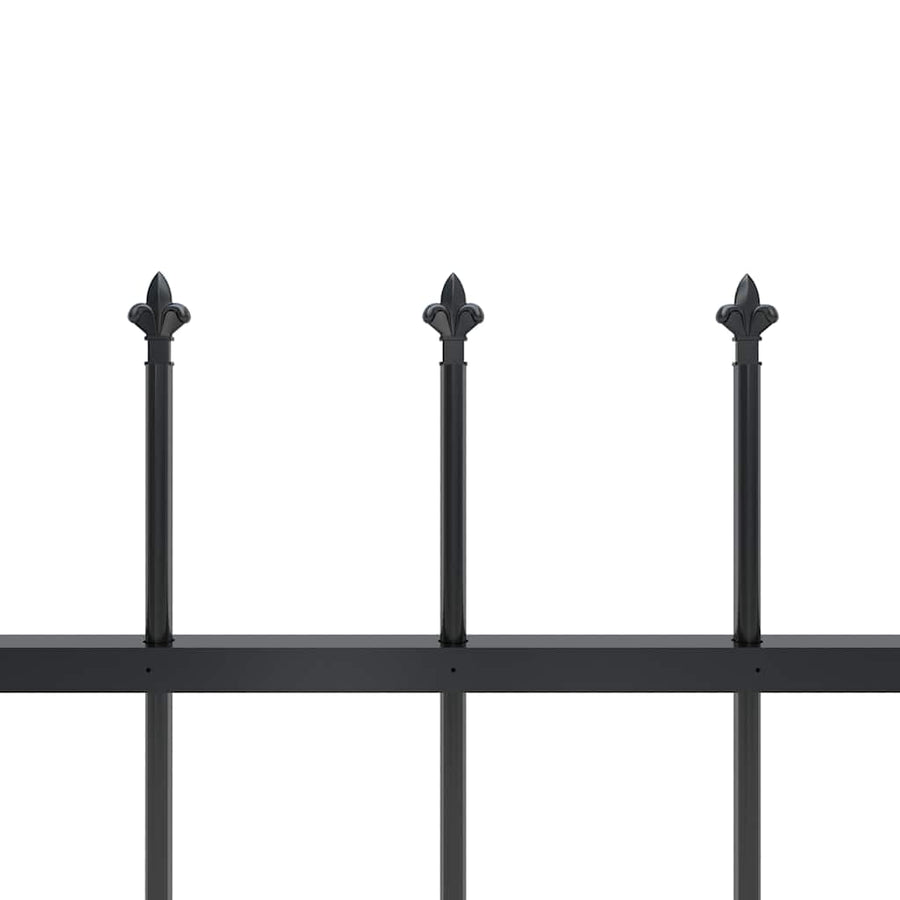 Garden Fence with Spear Top Steel 671x60 cm Black