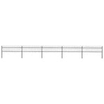 Garden Fence with Spear Top Steel 838x60 cm Black