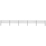 Garden Fence with Spear Top Steel 892.5x60 cm Black