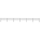 Garden Fence with Spear Top Steel 1070x60 cm Black