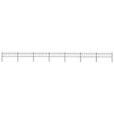Garden Fence with Spear Top Steel 1248x60 cm Black