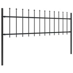 Garden Fence with Spear Top Steel 1172x60 cm Black