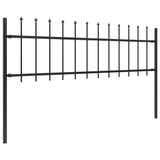 Garden Fence with Spear Top Steel 1603.5x60 cm Black