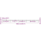 Garden Fence with Spear Top Steel 1603.5x60 cm Black - 45-Degree Angle