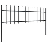 Garden Fence with Spear Top Steel 1781.5x60 cm Black - Front View