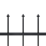 Garden Fence with Spear Top Steel 1781.5x60 cm Black - Top-Down View