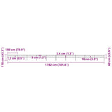 Garden Fence with Spear Top Steel 1781.5x60 cm Black - 45-Degree Angle