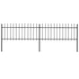 Garden Fence with Spear Top Steel 337x80 cm Black