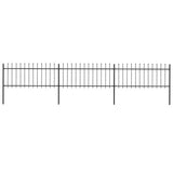 Garden Fence with Spear Top Steel 537x80 cm Black