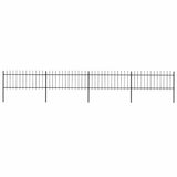 Garden Fence with Spear Top Steel 714.5x80 cm Black