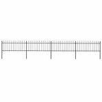 Garden Fence with Spear Top Steel 671x80 cm Black