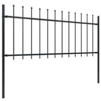 Garden Fence with Spear Top Steel 671x80 cm Black