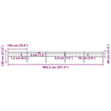 Garden Fence with Spear Top Steel 892.5x80 cm Black - 45-Degree Angle