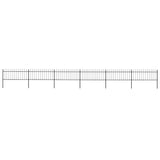 Garden Fence with Spear Top Steel 1070x80 cm Black
