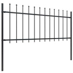 Garden Fence with Spear Top Steel 1005x80 cm Black
