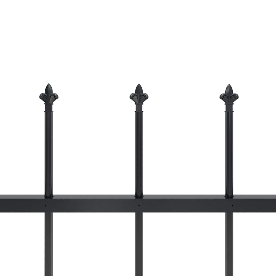 Garden Fence with Spear Top Steel 1005x80 cm Black