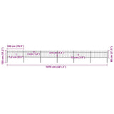 Garden Fence with Spear Top Steel 1070x80 cm Black