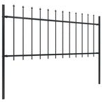 Garden Fence with Spear Top Steel 1339x80 cm Black