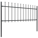 Garden Fence with Spear Top Steel 1603.5x80 cm Black