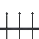 Garden Fence with Spear Top Steel 1603.5x80 cm Black