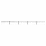 Garden Fence with Spear Top Steel 1781.5x80 cm Black