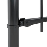Garden Fence with Spear Top Steel 1781.5x80 cm Black - Side View