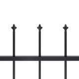 Garden Fence with Spear Top Steel 1781.5x80 cm Black