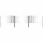 Garden Fence with Spear Top Steel 504x100 cm Black