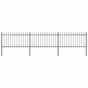 Garden Fence with Spear Top Steel 504x100 cm Black