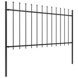 Garden Fence with Spear Top Steel 537x100 cm Black