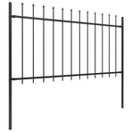 Garden Fence with Spear Top Steel 504x100 cm Black