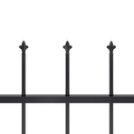 Garden Fence with Spear Top Steel 504x100 cm Black