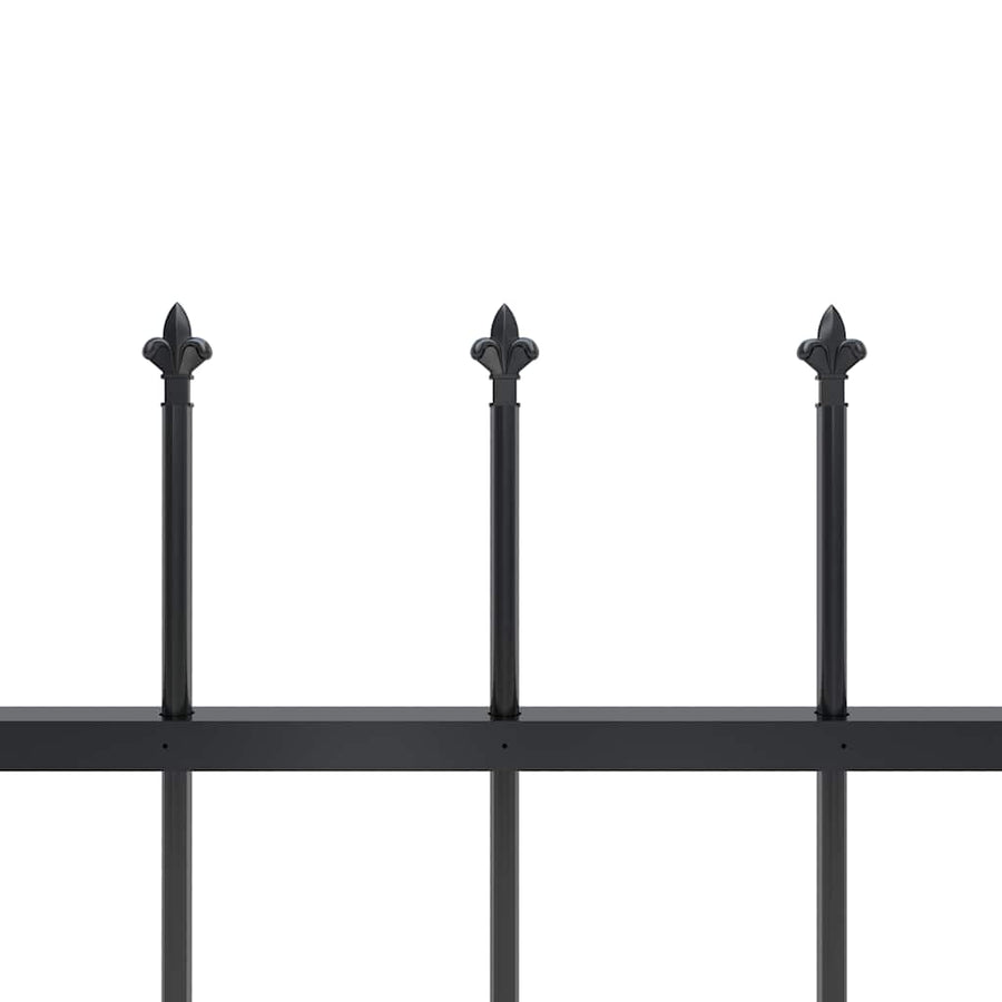 Garden Fence with Spear Top Steel 504x100 cm Black