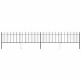 Garden Fence with Spear Top Steel 714.5x100 cm Black