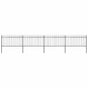 Garden Fence with Spear Top Steel 671x100 cm Black