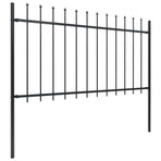 Garden Fence with Spear Top Steel 671x100 cm Black
