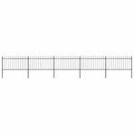 Garden Fence with Spear Top Steel 838x100 cm Black