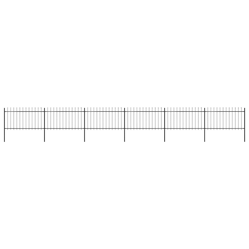 Garden Fence with Spear Top Steel 1070x100 cm Black