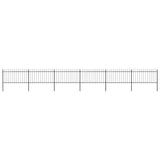 Garden Fence with Spear Top Steel 1070x100 cm Black