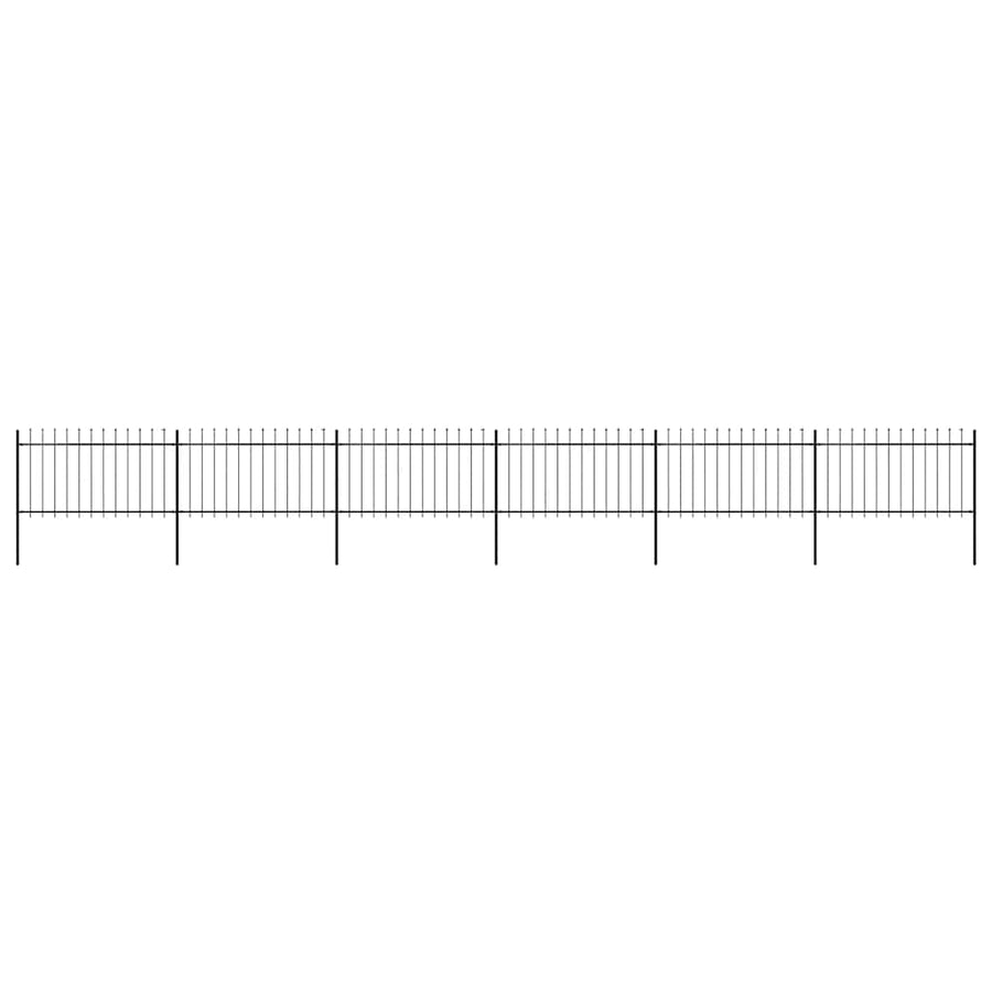 Garden Fence with Spear Top Steel 1005x100 cm Black