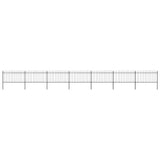 Garden Fence with Spear Top Steel 1248x100 cm Black