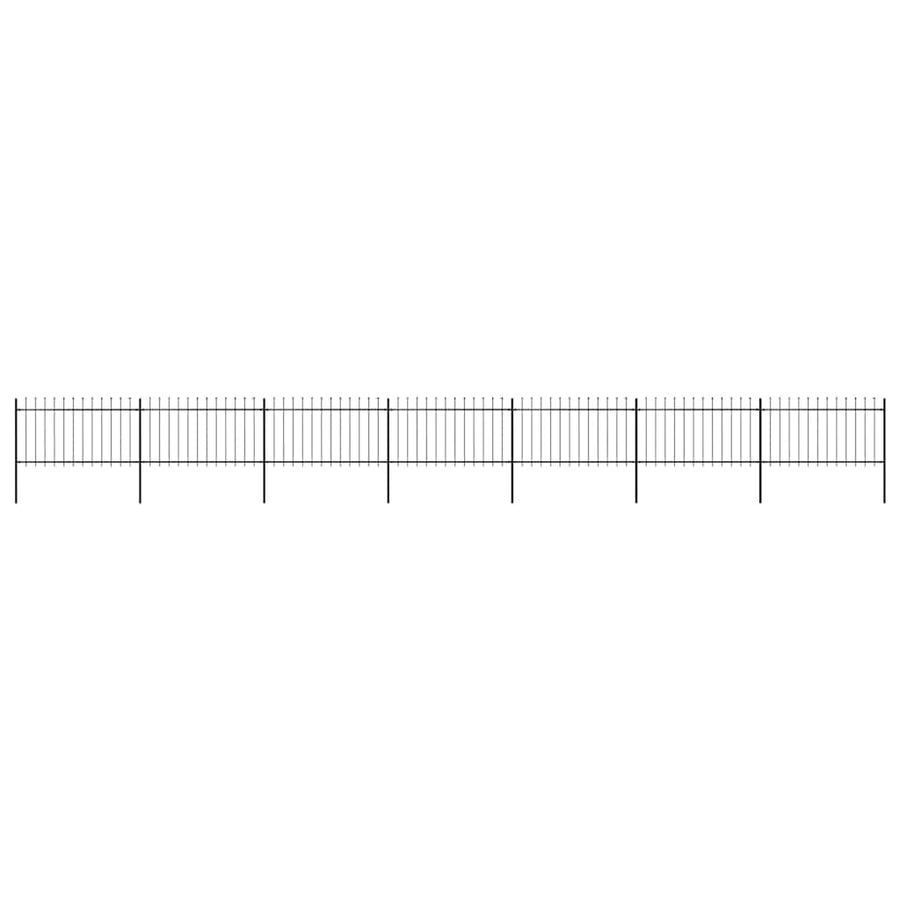 Garden Fence with Spear Top Steel 1172x100 cm Black