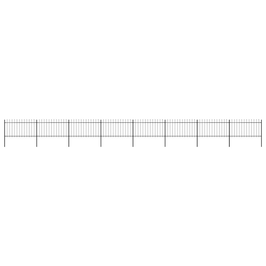 Garden Fence with Spear Top Steel 1339x100 cm Black