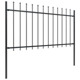 Garden Fence with Spear Top Steel 1426x100 cm Black