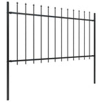 Garden Fence with Spear Top Steel 1339x100 cm Black