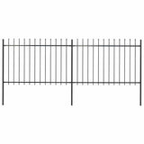 Garden Fence with Spear Top Steel 3.4 m Black