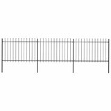 Garden Fence with Spear Top Steel 537x120 cm Black
