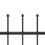 Garden Fence with Spear Top Steel 537x120 cm Black - Top-Down View